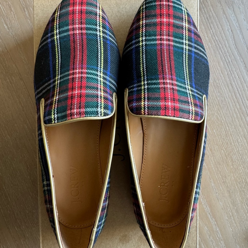 J. Crew Multicolor Plaid Loafers